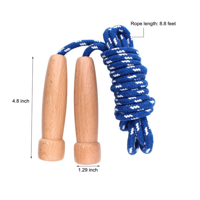 8.8 Feet Jump Rope for Women Men Kids Wooden Handle Jumping Ropes